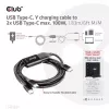 CLUB3D USB Type-C, cabo de carregamento em Y para 2x USB Type-C, máx. 100W, 1,83m/6ft M/M