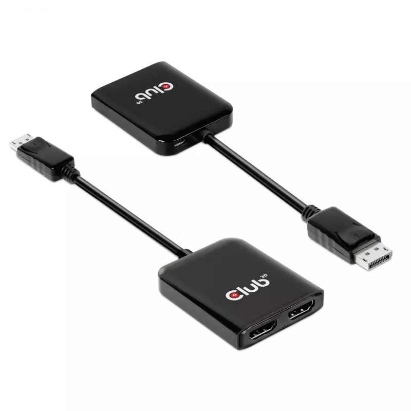 CLUB3D Multi Stream Transport (MST) Hub DisplayPort 1.4 para HDMI monitor duplo 4K60Hz M/F
