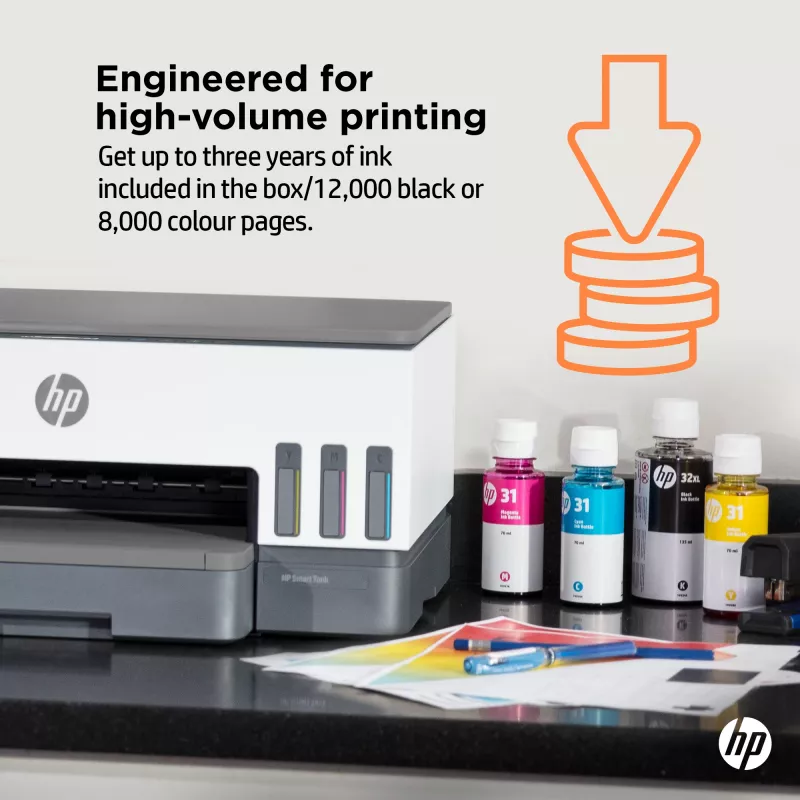 HP Smart Tank 7005 Impressora multifunções a cores sem fios, impressão frente e verso; copiadora, scanner