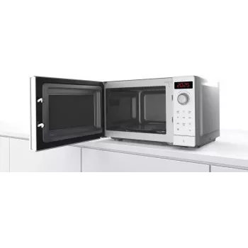 Micro-ondas solo Bosch Serie 2 FFL023MW0 — 800 W, 20 L, 5 níveis de potência, prato giratório 270 mm, branco