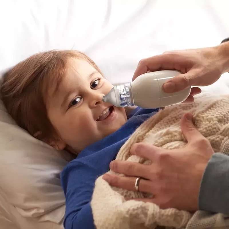 Aspirador nasal elétrico BRAUN BNA 100 — a pilhas, força de aspiração ajustável, pontas removíveis, branco