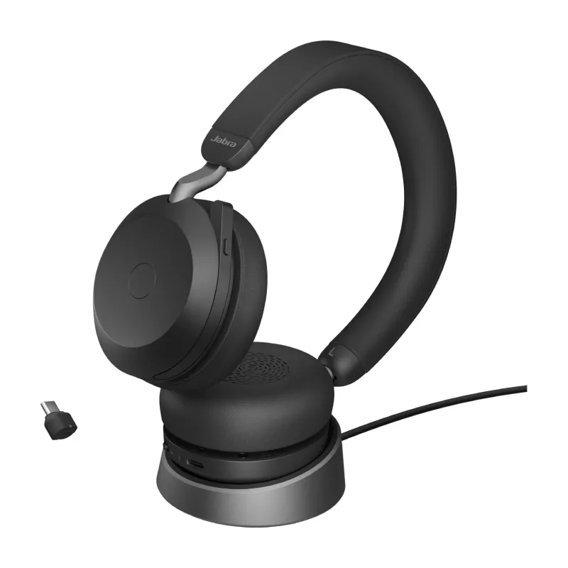 Jabra Evolve2 75 - USB-C UC com suporte de mesa - preto