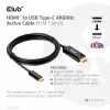 Cabo ativo CLUB3D HDMI para USB Type-C 4K60Hz M/M 1,8 m/6 ft