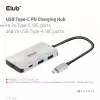Hub de carregamento CLUB3D USB Gen2 Type-C PD com 2 portas Type-C 10G e 2 portas USB Type-A 10G