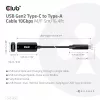 Club 3D CAC-1536 cabo de extensão USB 3.2 Gen2 de Type-C para Type-A, 10 Gbps, macho/fêmea, 5 m, preto