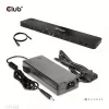CLUB3D Docking Station USB Gen1 Type-C Triple Display DP Alt Mode Displaylink Dynamic PD Charging com fonte de alimentação de 120 Watt