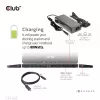 CLUB3D Docking Station USB Gen1 Type-C Triple Display DP Alt Mode Displaylink Dynamic PD Charging com fonte de alimentação de 120 Watt