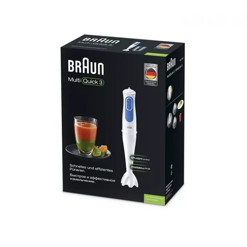 Braun MQ 3000 Smoothie misturadora de varinha 0,6 l 700 W azul, branco