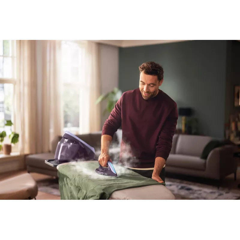 Philips PerfectCare PSG7050/30 ferro com gerador de vapor, 2100 W, depósito de água de 1,8 l, 8 bar, vapor contínuo de 120 g/min, jato de vapor de 600 g/min, roxo