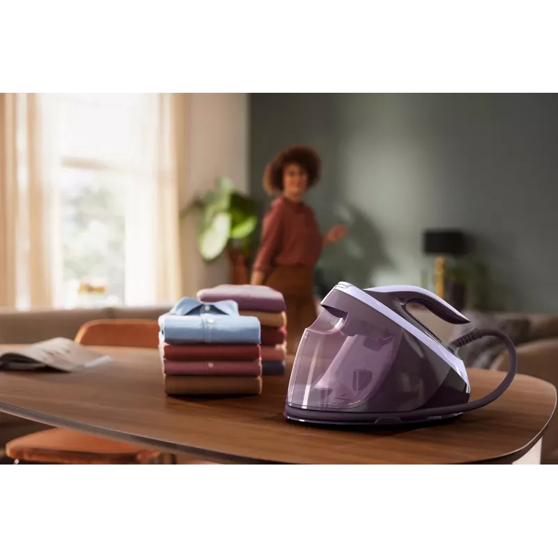 Philips PerfectCare PSG7050/30 ferro com gerador de vapor, 2100 W, depósito de água de 1,8 l, 8 bar, vapor contínuo de 120 g/min, jato de vapor de 600 g/min, roxo