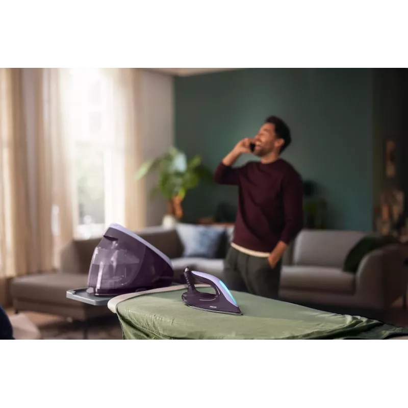 Philips PerfectCare PSG7050/30 ferro com gerador de vapor, 2100 W, depósito de água de 1,8 l, 8 bar, vapor contínuo de 120 g/min, jato de vapor de 600 g/min, roxo