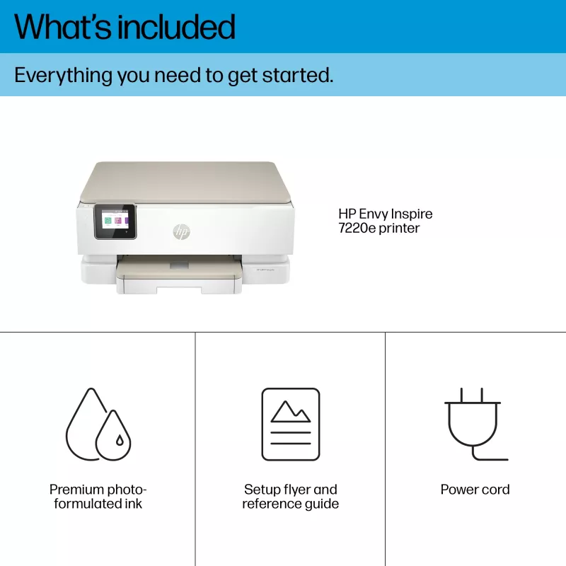 HP ENVY Inspire 7220e impressora multifunções a cores sem fios, Instant Ink; copiadora, digitalizador