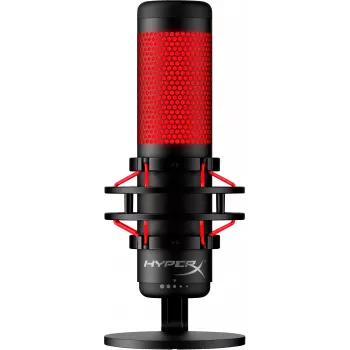 HyperX QuadCast - microfone USB (preto-vermelho) - iluminação vermelha