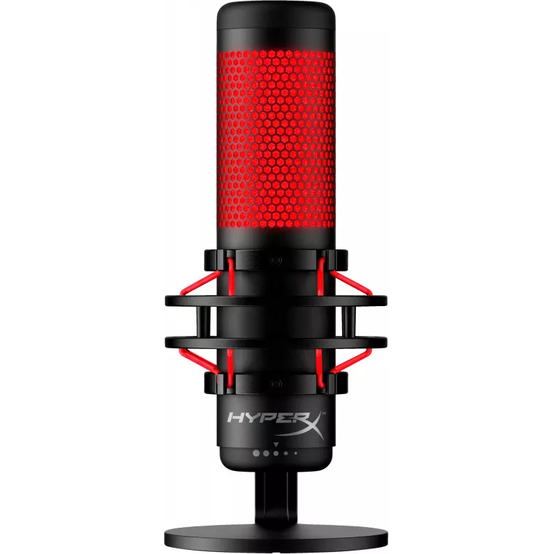 HyperX QuadCast - microfone USB (preto-vermelho) - iluminação vermelha
