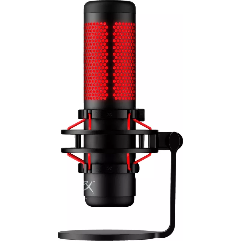 HyperX QuadCast - microfone USB (preto-vermelho) - iluminação vermelha