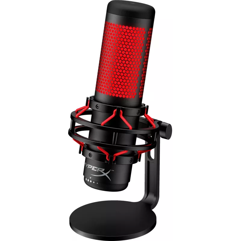 HyperX QuadCast - microfone USB (preto-vermelho) - iluminação vermelha
