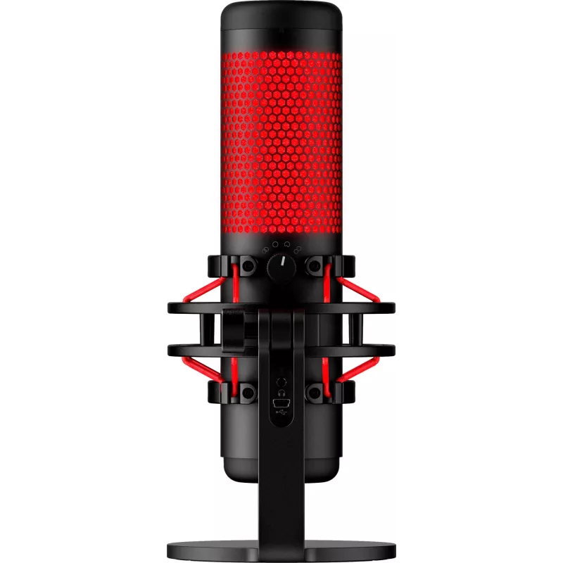 HyperX QuadCast - microfone USB (preto-vermelho) - iluminação vermelha