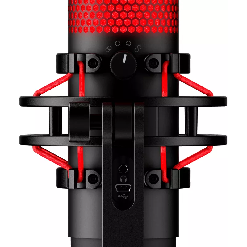 HyperX QuadCast - microfone USB (preto-vermelho) - iluminação vermelha