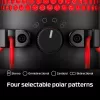 HyperX QuadCast - microfone USB (preto-vermelho) - iluminação vermelha