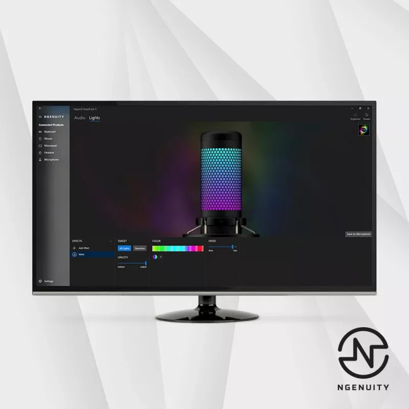 HyperX QuadCast S - microfone USB (preto-cinzento) - iluminação RGB