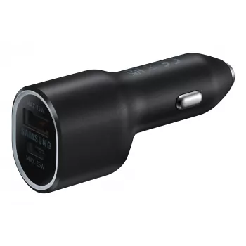 Carregador de automóvel Samsung EP-L4020 40W (entrada 12V) USB-C 25W+15W preto para smartphones