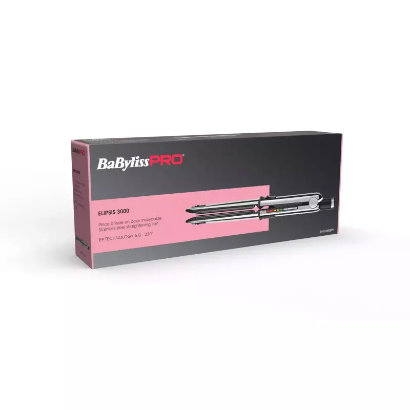 BaByliss Pro Elipsis 3000 alisador de cabelo, 55 W, cabo de 2,7 m, preto