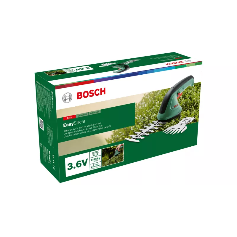 Tesoura de relva sem fios Bosch Easy Shear 8 cm 3,6 V iões de lítio (Li-Ion) preto, verde
