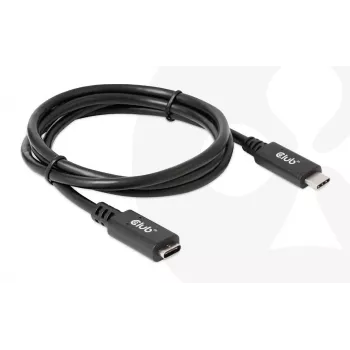 Cabo de extensão USB Gen1 Type-C CLUB3D CAC-1531, 1 m, USB-C macho para 2× USB-C fêmea, 5 Gbps, 60 W PD, 4K@60Hz