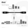 Cabo de extensão USB Gen1 Type-C CLUB3D CAC-1531, 1 m, USB-C macho para 2× USB-C fêmea, 5 Gbps, 60 W PD, 4K@60Hz