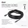 Club 3D CAC-1538 cabo ativo USB-C para USB-A, USB 3.2 Gen1 5 Gbps, macho/fêmea, 10 m, preto