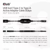 Club 3D CAC-1538 cabo ativo USB-C para USB-A, USB 3.2 Gen1 5 Gbps, macho/fêmea, 10 m, preto