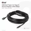 Club 3D CAC-1538 cabo ativo USB-C para USB-A, USB 3.2 Gen1 5 Gbps, macho/fêmea, 10 m, preto