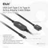 Club 3D CAC-1538 cabo ativo USB-C para USB-A, USB 3.2 Gen1 5 Gbps, macho/fêmea, 10 m, preto