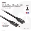 Cabo de extensão USB Gen1 Type-C CLUB3D 5 Gbit/s 60 W (20 V/3 A) 4K60Hz M/F 2 m/6,56 ft