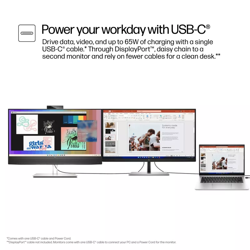 HP E-Series E27m G4 monitor de conferência QHD USB-C, 68,6 cm (27 polegadas), 2560 x 1440 píxeis, Quad HD, LCD, 5 ms, preto