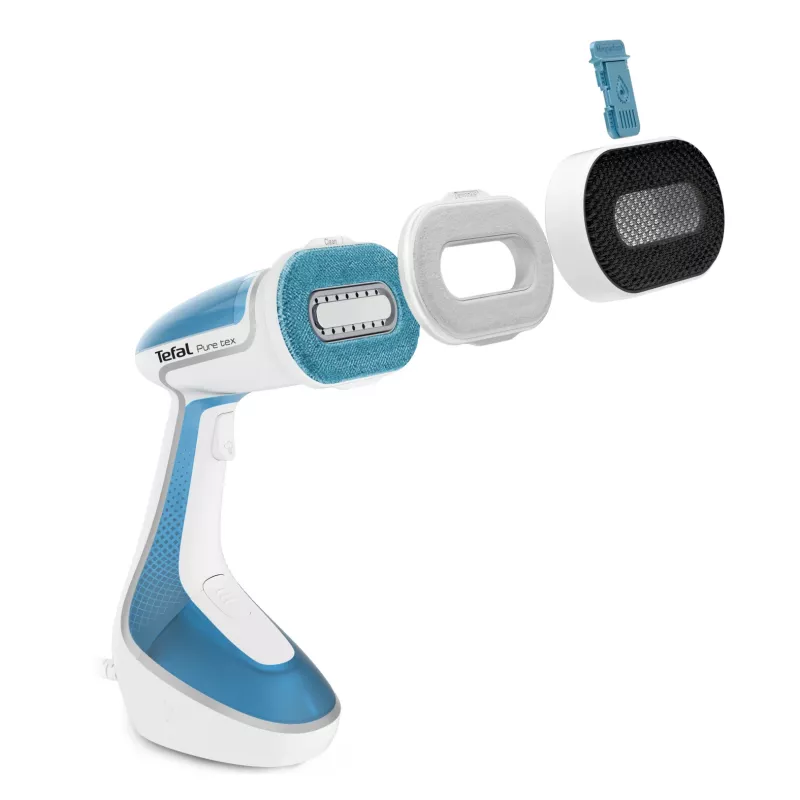 Alisador a vapor de mão Tefal Pure Tex DT9530G0 1700 W, depósito de água 0,2 L, base de cerâmica, vapor 30 g/min, golpe de vapor 90 g/min