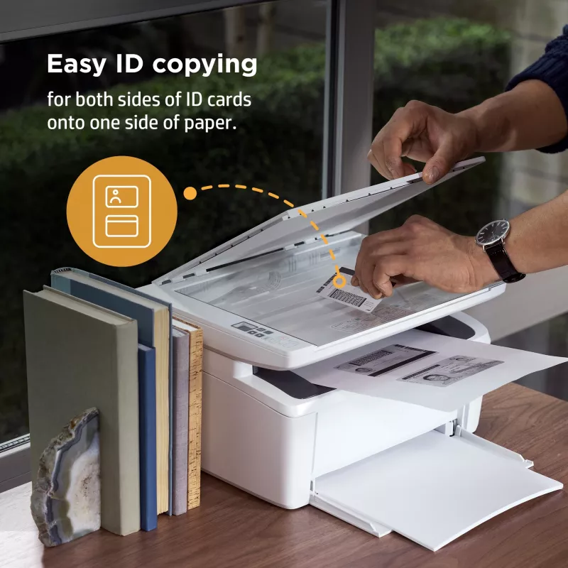 Impressora laser multifunções HP LaserJet MFP M140w — Mono, 20 ppm, 600×600 DPI, A4, Wi‑Fi, Ethernet, Branco