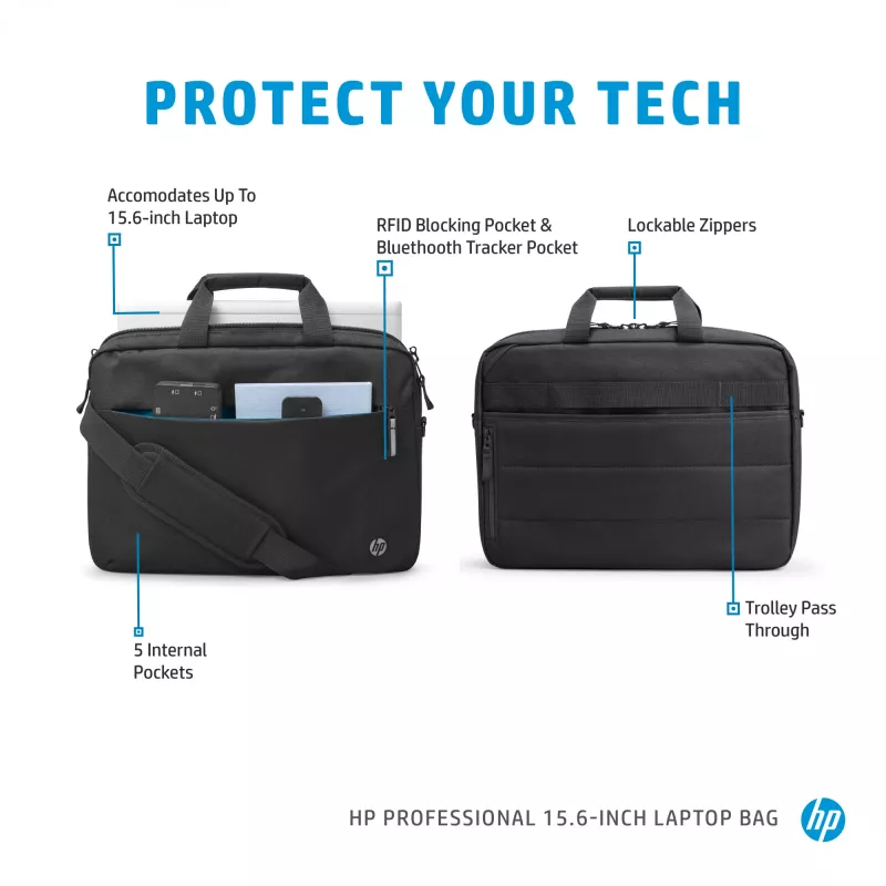 Mala para portátil HP Professional 15,6 polegadas Maleta Monocromática