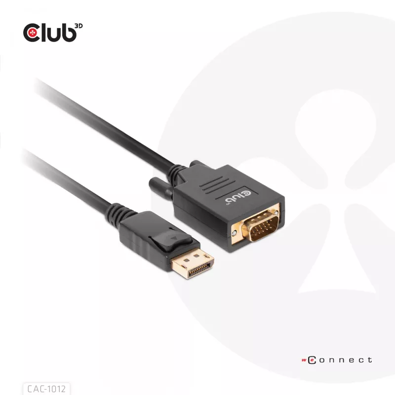 Cabo DisplayPort para VGA M/M CLUB3D CAC-1012 2m
