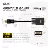 Cabo DisplayPort para VGA M/M CLUB3D CAC-1012 2m