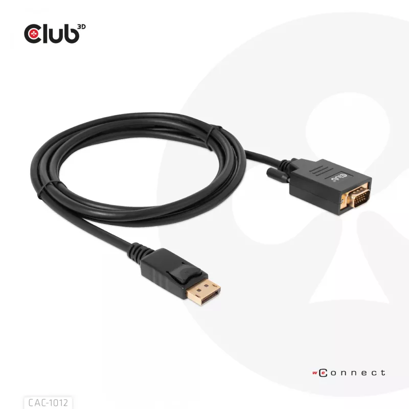 Cabo DisplayPort para VGA M/M CLUB3D CAC-1012 2m