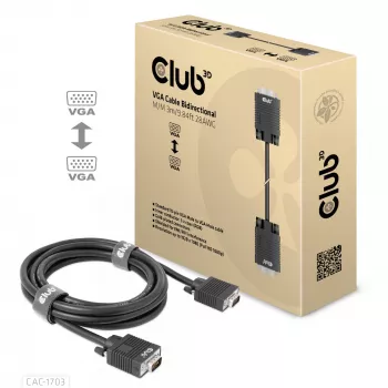 Cabo VGA bidirecional M/M 3 m 28AWG CLUB3D CAC-1703