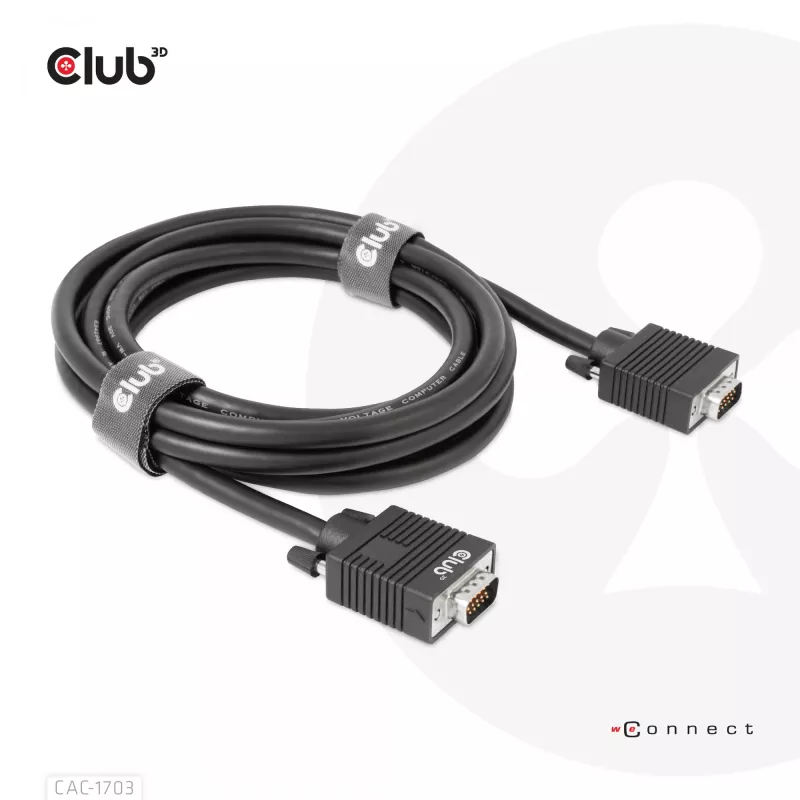 Cabo VGA bidirecional M/M 3 m 28AWG CLUB3D CAC-1703
