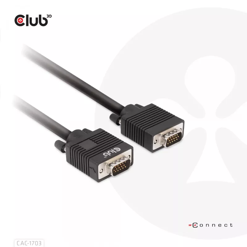 Cabo VGA bidirecional M/M 3 m 28AWG CLUB3D CAC-1703