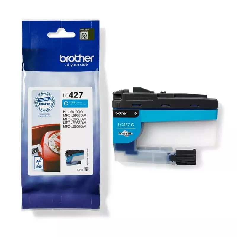 Tinteiro Brother LC427C, 1 unid. original capacidade standard ciano