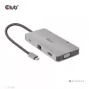 Hub USB Gen1 Type-C 9 em 1 CLUB3D com HDMI, VGA, 2x USB Gen1 Type-A, RJ45, slots para cartões SD/Micro SD e conector fêmea USB Gen1 Type-C