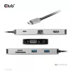 Hub USB Gen1 Type-C 9 em 1 CLUB3D com HDMI, VGA, 2x USB Gen1 Type-A, RJ45, slots para cartões SD/Micro SD e conector fêmea USB Gen1 Type-C