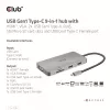 Hub USB Gen1 Type-C 9 em 1 CLUB3D com HDMI, VGA, 2x USB Gen1 Type-A, RJ45, slots para cartões SD/Micro SD e conector fêmea USB Gen1 Type-C