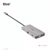 Hub USB Gen1 Type-C 9 em 1 CLUB3D com HDMI, VGA, 2x USB Gen1 Type-A, RJ45, slots para cartões SD/Micro SD e conector fêmea USB Gen1 Type-C
