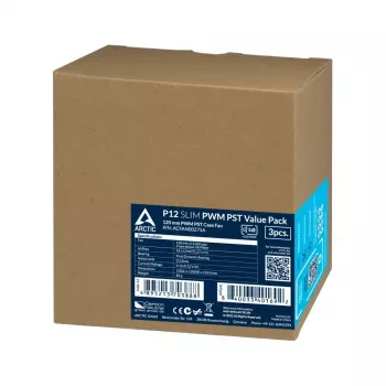Ventoinha ARCTIC P12 Slim PWM PST 120 mm de pressão otimizada com cabo Y integrado